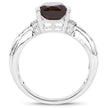 2.03 Carat Genuine Smoky Quartz & White Topaz .925 Sterling Silver Ring