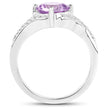 1.32 Carat Genuine Amethyst & White Topaz .925 Sterling Silver Ring