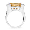 4.55 Carat Genuine Citrine and White Diamond .925 Sterling Silver Ring