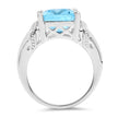 8.89 Carat Genuine Swiss Blue Topaz .925 Sterling Silver Ring