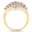 18K Yellow Gold Plated 2.00 Carat Genuine Tanzanite .925 Sterling Silver Ring