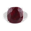 14.47 Carat Dyed Ruby and White Topaz .925 Sterling Silver Ring