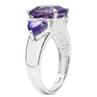 4.10 Carat Genuine Amethyst .925 Sterling Silver Ring