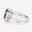 3.25 Carat Dyed Ruby and White Topaz .925 Sterling Silver Ring