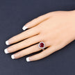 3.25 Carat Dyed Ruby and White Topaz .925 Sterling Silver Ring