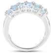 2.29 Carat Genuine Blue Topaz & White Topaz .925 Sterling Silver Ring