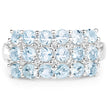 2.29 Carat Genuine Blue Topaz & White Topaz .925 Sterling Silver Ring
