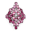 7.52 Carat Genuine Rhodolite .925 Sterling Silver Ring