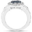 0.28 Carat Genuine Blue Diamond and White Diamond .925 Sterling Silver Ring