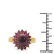 14K Yellow Gold Plated 5.07 Carat Genuine Ruby .925 Sterling Silver Ring