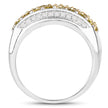 1.91 Carat Genuine Yellow Diamond and White Diamond .925 Sterling Silver Ring