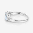 0.95 Carat Genuine Aquamarine and White Diamond .925 Sterling Silver Ring