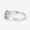 1.11 Carat Genuine Tanzanite and White Diamond .925 Sterling Silver Ring