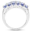 3.16 Carat Genuine Tanzanite & White Topaz .925 Sterling Silver Ring