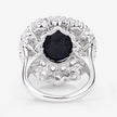 10.64 Carat Dyed Sapphire and White Topaz .925 Sterling Silver Ring