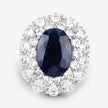 10.64 Carat Dyed Sapphire and White Topaz .925 Sterling Silver Ring