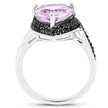 3.53 Carat Genuine Pink Amethyst and Black Spinel .925 Sterling Silver Ring
