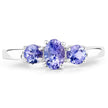 0.90 Carat Genuine Tanzanite .925 Sterling Silver Ring