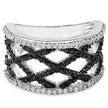 0.92 Carat Genuine Black Diamond & White Diamond .925 Sterling Silver Ring