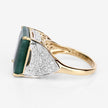 8.70 Carat Dyed Emerald and White Topaz .925 Sterling Silver Ring