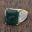 8.70 Carat Dyed Emerald and White Topaz .925 Sterling Silver Ring
