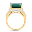 8.70 Carat Dyed Emerald and White Topaz .925 Sterling Silver Ring