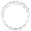 0.54 Carat Genuine Aquamarine and White Topaz .925 Sterling Silver Ring