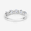 0.54 Carat Genuine Aquamarine and White Topaz .925 Sterling Silver Ring