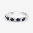 0.64 Carat Genuine Blue Sapphire and White Topaz .925 Sterling Silver Ring