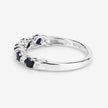 0.64 Carat Genuine Blue Sapphire and White Topaz .925 Sterling Silver Ring