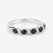 0.64 Carat Genuine Blue Sapphire and White Topaz .925 Sterling Silver Ring