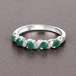 0.54 Carat Genuine Emerald and White Topaz .925 Sterling Silver Ring