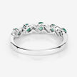 0.54 Carat Genuine Emerald and White Topaz .925 Sterling Silver Ring