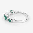 0.54 Carat Genuine Emerald and White Topaz .925 Sterling Silver Ring