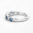 0.74 Carat Genuine London Blue Topaz and White Topaz .925 Sterling Silver Ring