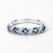 0.74 Carat Genuine London Blue Topaz and White Topaz .925 Sterling Silver Ring