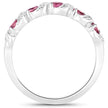 0.64 Carat Genuine Pink Tourmaline and White Topaz .925 Sterling Silver Ring