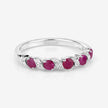 0.69 Carat Genuine Ruby and White Topaz .925 Sterling Silver Ring