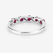 0.69 Carat Genuine Ruby and White Topaz .925 Sterling Silver Ring