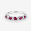 0.69 Carat Genuine Ruby and White Topaz .925 Sterling Silver Ring