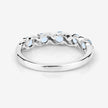 0.64 Carat Genuine Swiss Blue Topaz and White Topaz .925 Sterling Silver Ring