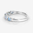 0.64 Carat Genuine Swiss Blue Topaz and White Topaz .925 Sterling Silver Ring