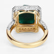 5.18 Carat Dyed Emerald and White Topaz .925 Sterling Silver Ring