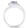 1.82 Carat Genuine Tanzanite and White Zircon .925 Sterling Silver Ring