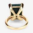 7.64 Carat Dyed Emerald and White Diamond .925 Sterling Silver Ring