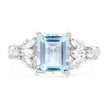 3.38 Carat Genuine Blue Topaz & White Topaz .925 Sterling Silver Ring