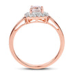 14K Rose Gold Plated 1.05 Carat Genuine Morganite and White Topaz .925 Sterling Silver Ring