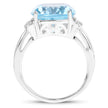 8.36 Carat Genuine Blue Topaz and White Zircon .925 Sterling Silver Ring