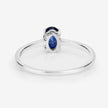0.54 Carat Genuine Blue Sapphire and White Diamond 14K White Gold Ring