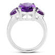 4.06 Carat Genuine Amethyst .925 Sterling Silver Ring